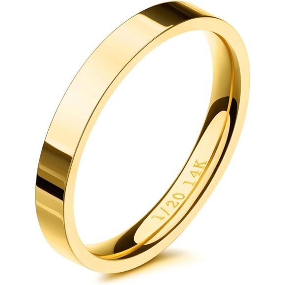 Introducing our 3mm 14K Gold Filled Rings- Request more sizes.. I MAY HAVE THEM! - Picture 1 of 3